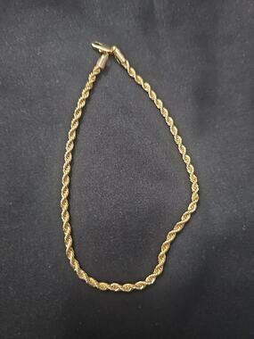 10in 14k Gold-Plated brass-2.6mm French Rope ANKLET/Bracelet